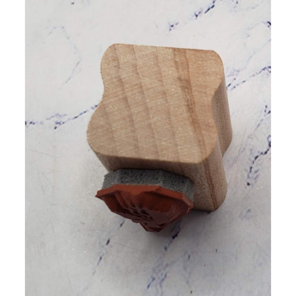 Stampin Up Small Trumpeting Angel 1x1 Inch Wood Mounted Rubber Border Stamp - Picture 5 of 7